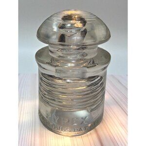 Vintage Pyrex Clear Glass Insulator USA Primitive